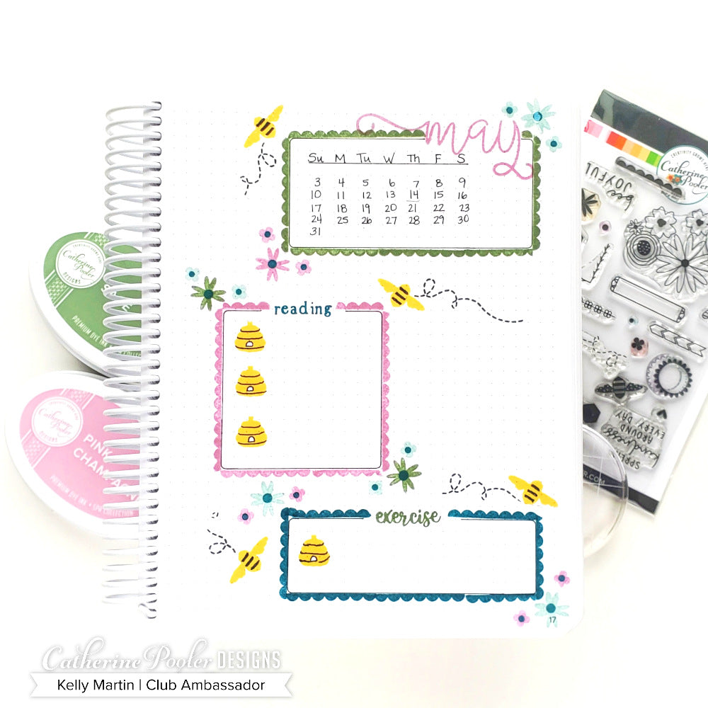 may tracker in canvo journal made with weekly four stencil