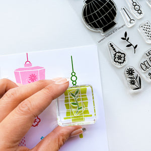 Sample of stamping with the Lantern Festival stamp set