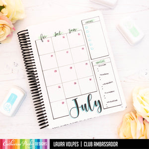 July calendar in bullet journal