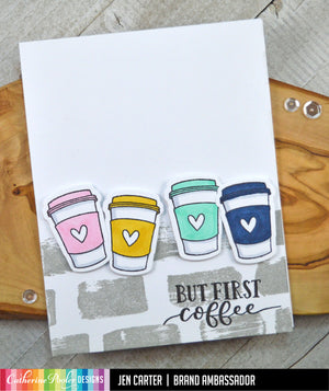 but first coffee card with swatch stamp