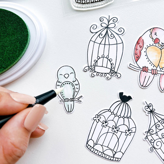 Lovebirds stamps and dies.