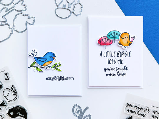 Two brightly colored Lovely birdies
