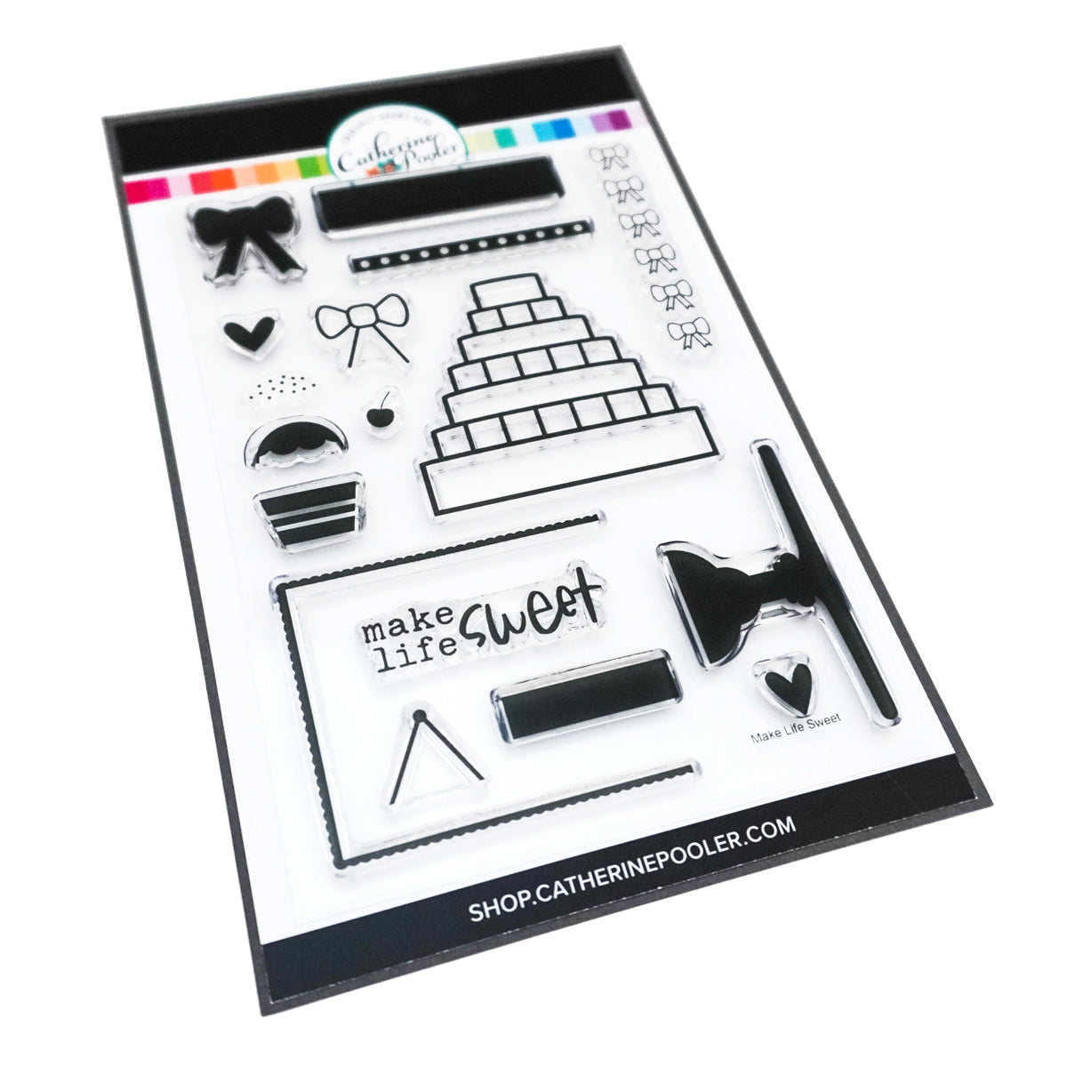 stamp set with cake and sentiments