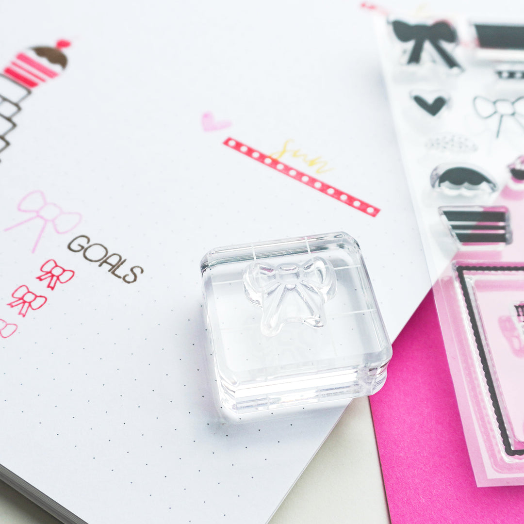 bow stamp on clear block