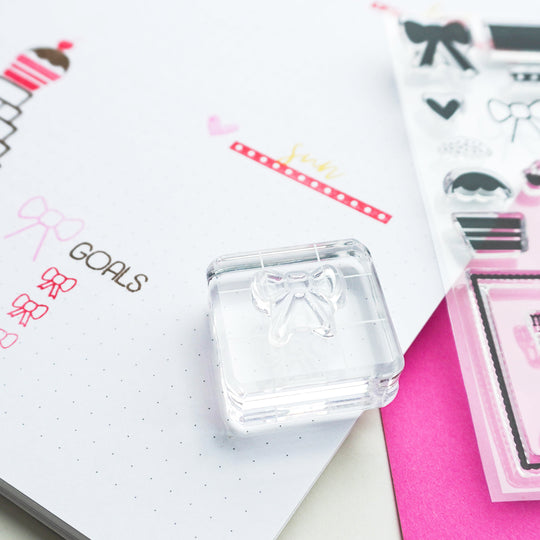 bow stamp on clear block