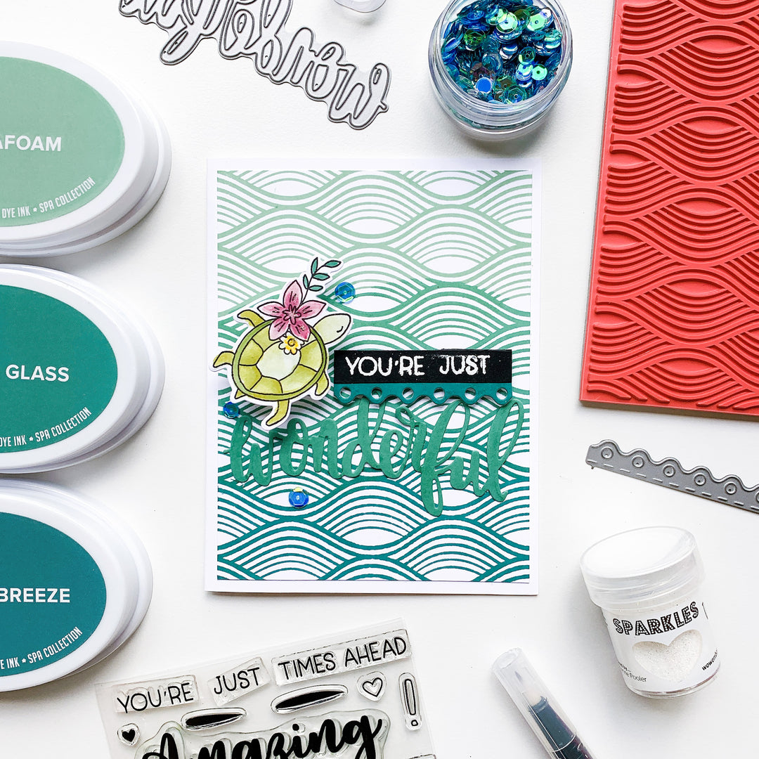 you're just wonderful card with sea turtle