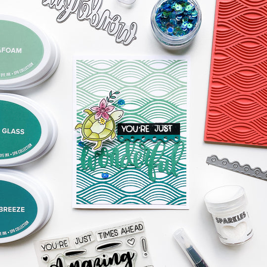 you're just wonderful card with sea turtle