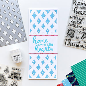 marquise slimline card with home is where the heart is sentiment