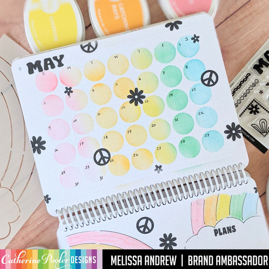 Groovy May calendar in Canvo journal