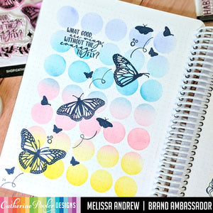 Month in Circles with Just Soar Butterfly Canvo Page