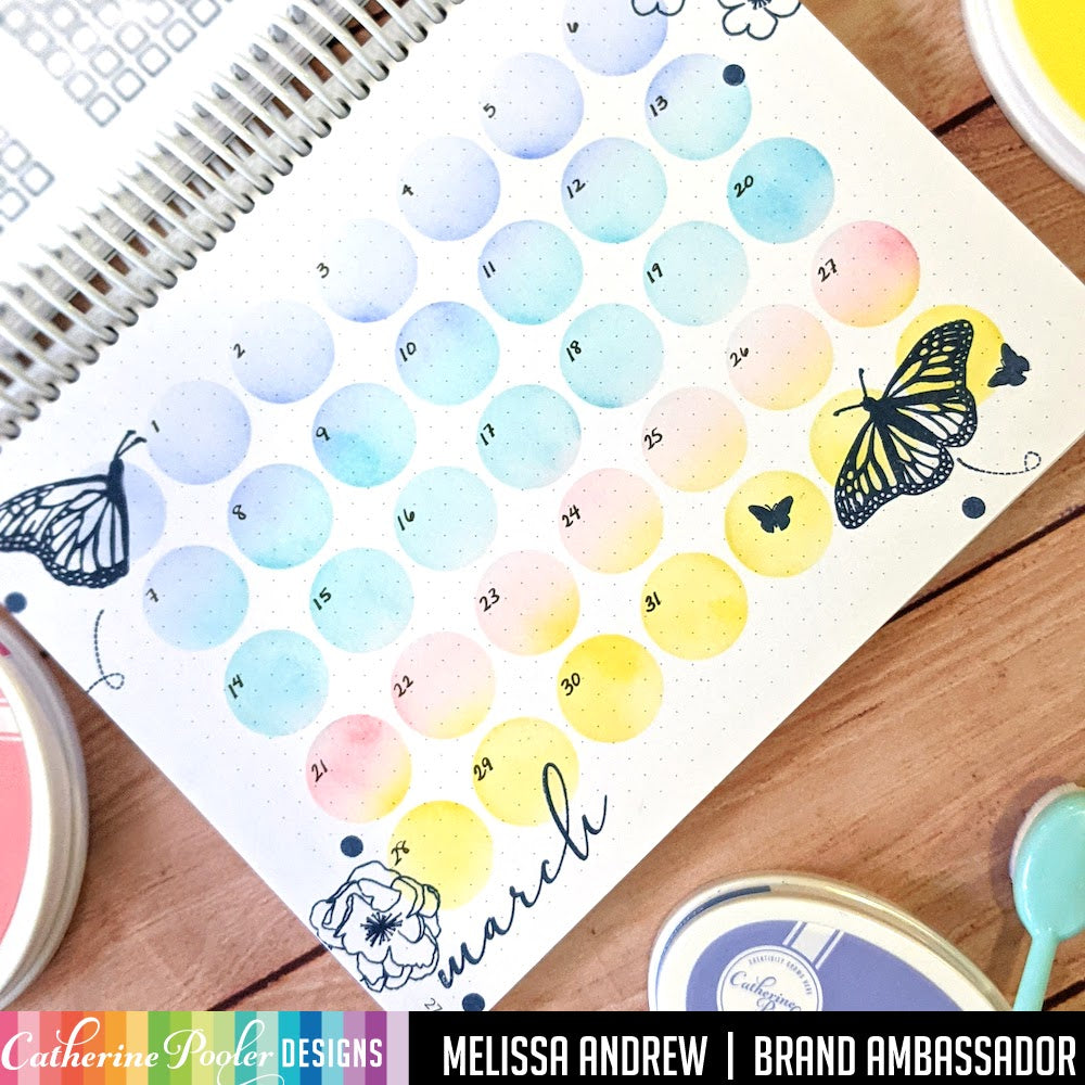 Month in Circles with Just Soar Butterfly Canvo Page