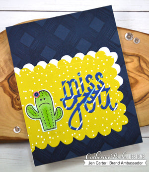 miss you card with cactus