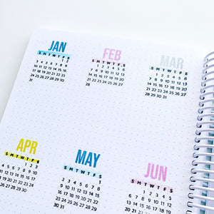 Close up of Canvo spread with monthly calendars