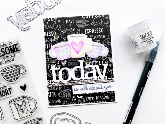 Today over patterned paper with pastel mugs