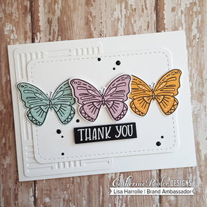 thank you card with three butterflies