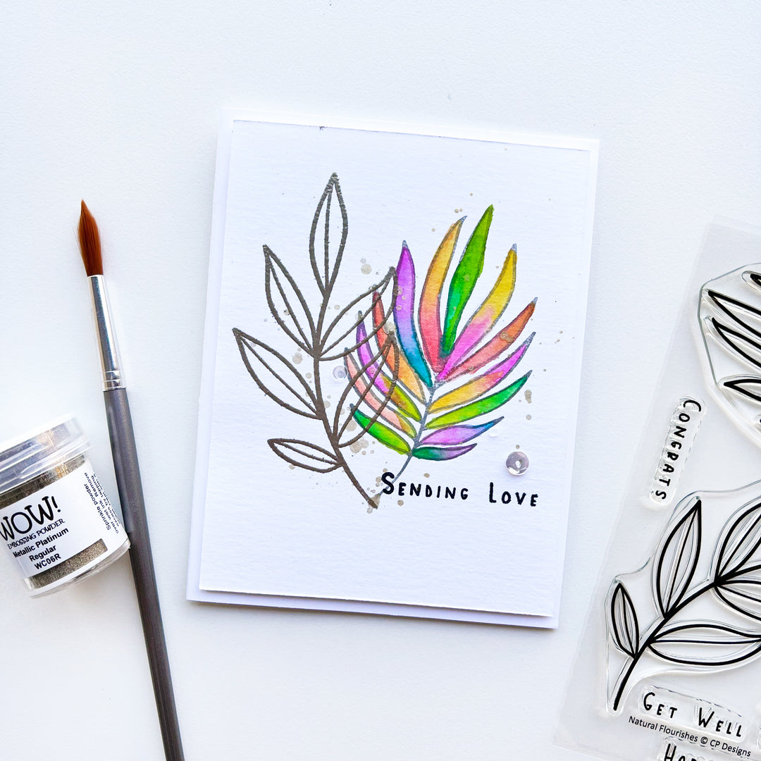 sending love card with natural flourishes