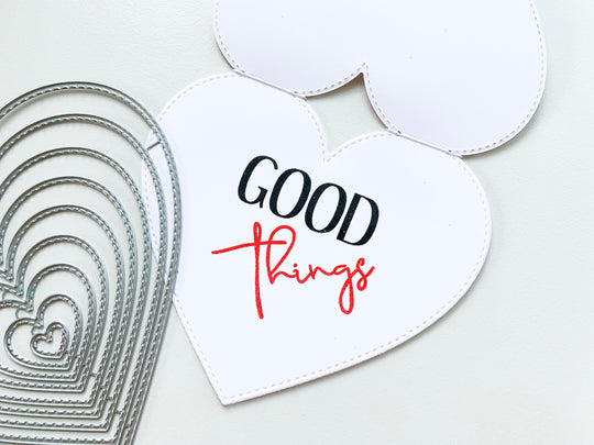 good things heart shaped card
