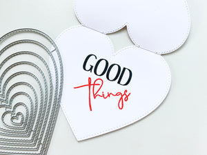good things heart shaped card