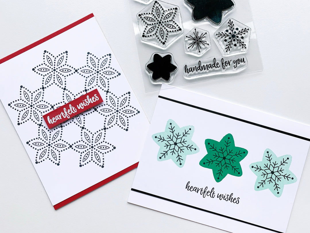 Two Cards with Nordic Stars in Cranberry Fizz and Hot Tub