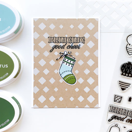 bringing good cheer card with stocking