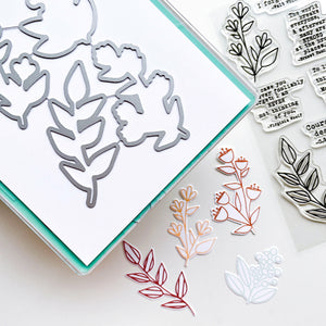 Notable & Quotable Sentiments Stamp set and Notable Floral dies