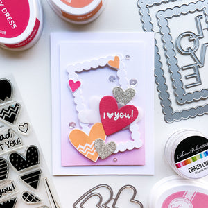I love you card with notecard bubble frame