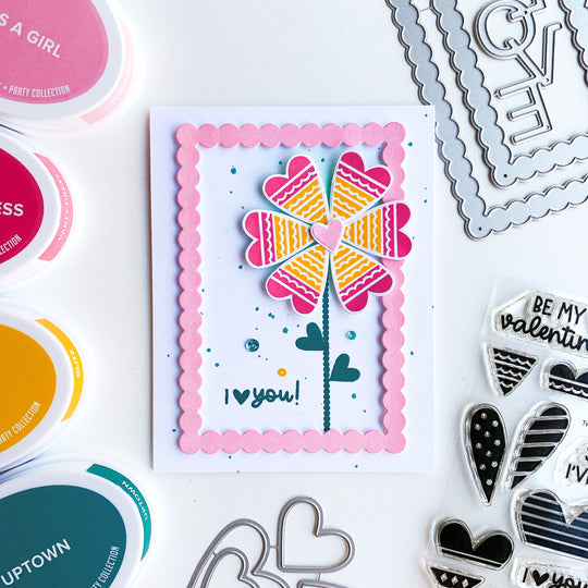 I love you card with flower