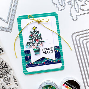 I can't wait gift tag with wrapped and ready stamps