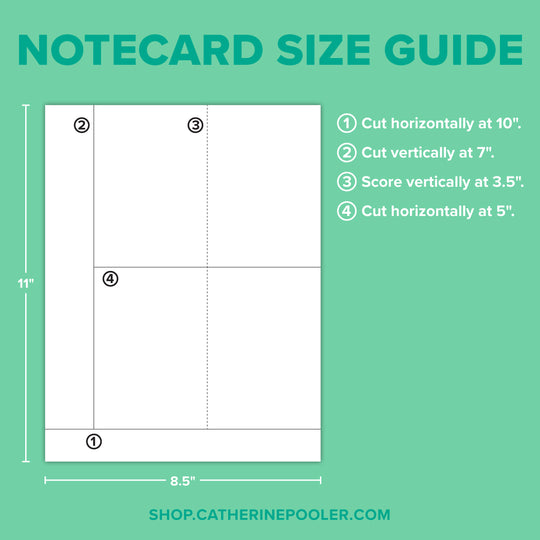 notecard size guide graphic