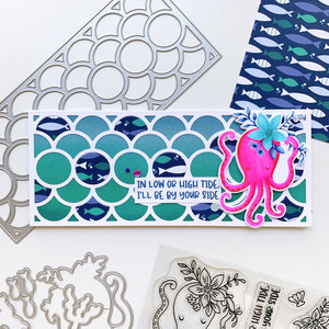 Cleo Slimline Die with octopus and seaside patterned paper