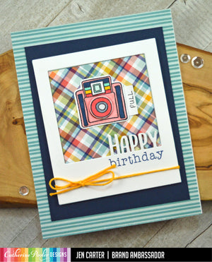 happy birthday card with camera