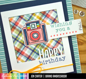 Happy birthday card with camera