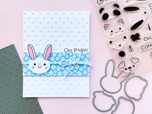 Oh, baby card with bunny and patterned paper