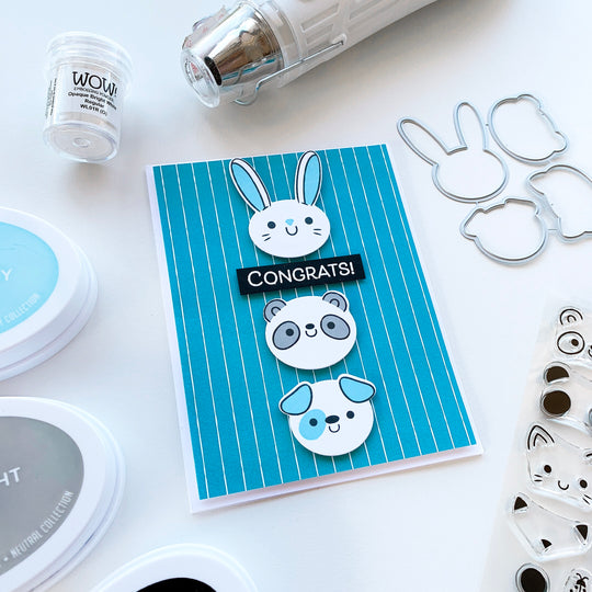 Congrats card with oh baby stamps
