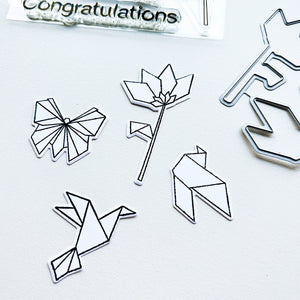 Origami Cheers pieces cut out