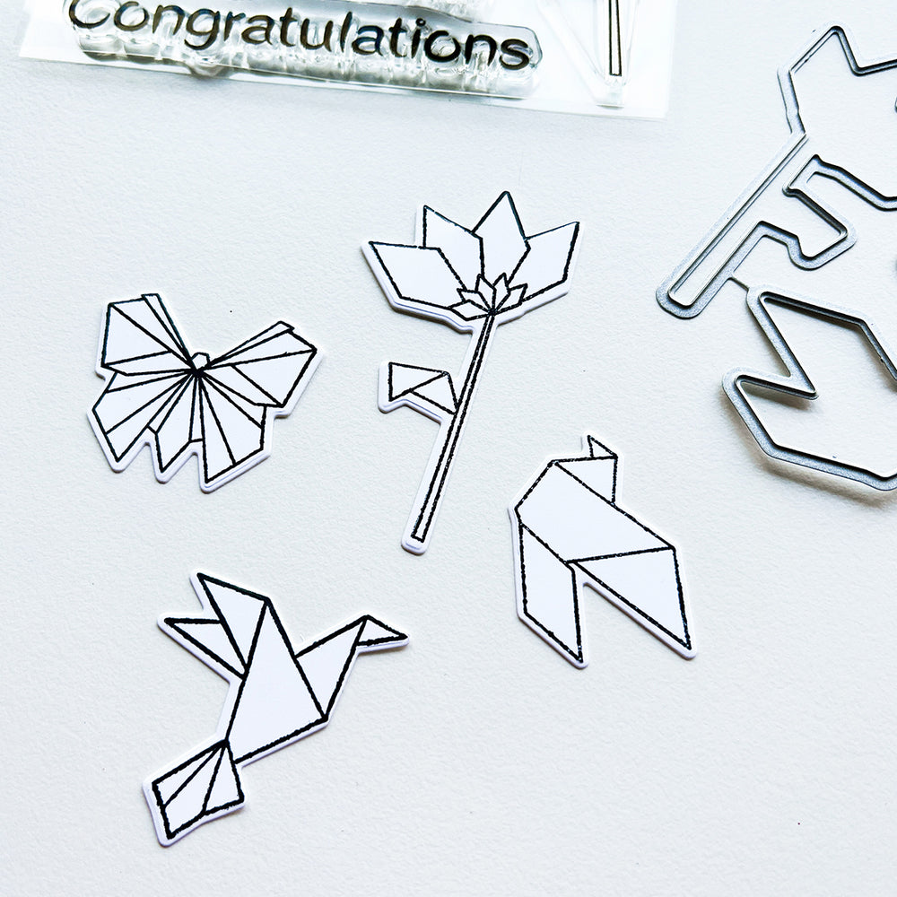 Origami Cheers Dies Samples