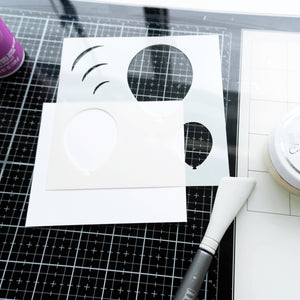 Oval Balloon Stencil On White Cardstock