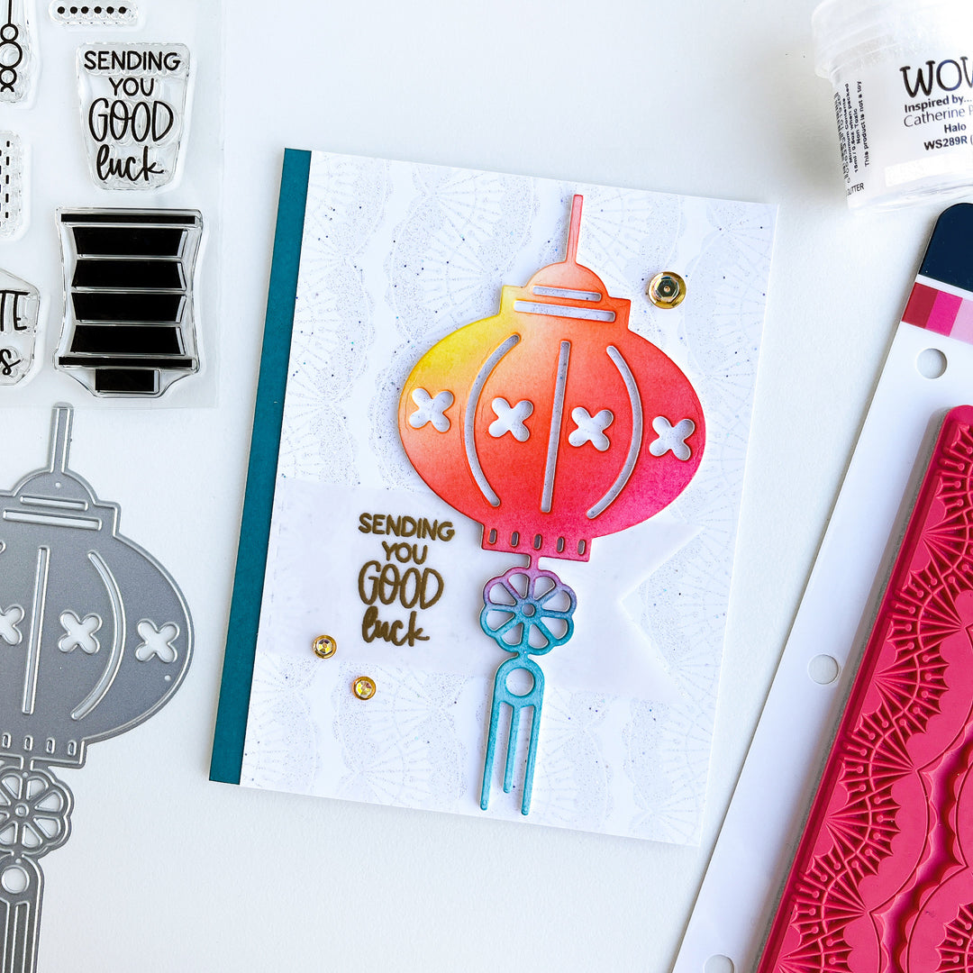 Ombre paper lantern over blended background