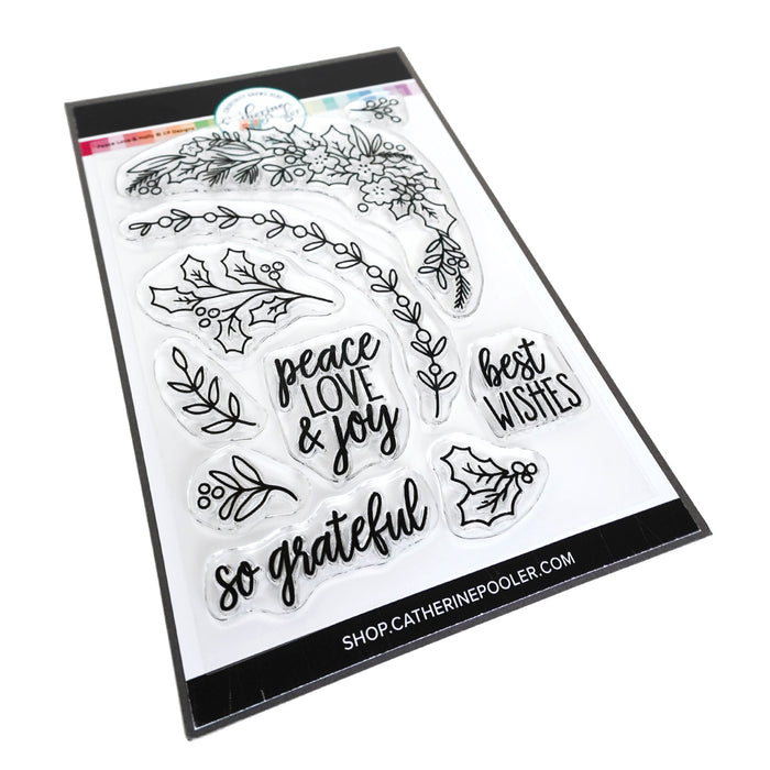 Peace Love & Holly Stamp Set