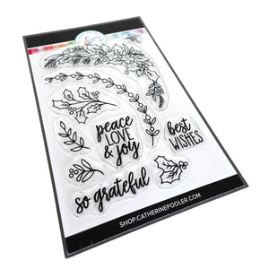 Peace Love and Holly Stamp Set