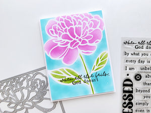 Peony stencil blended