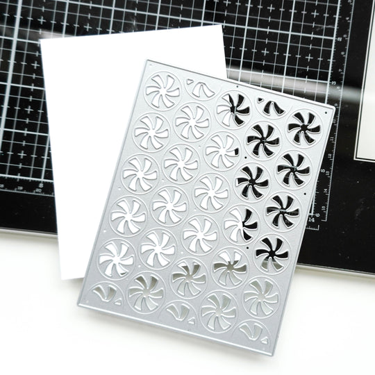 Peppermint Twist Cover Plate Die with white cardstock