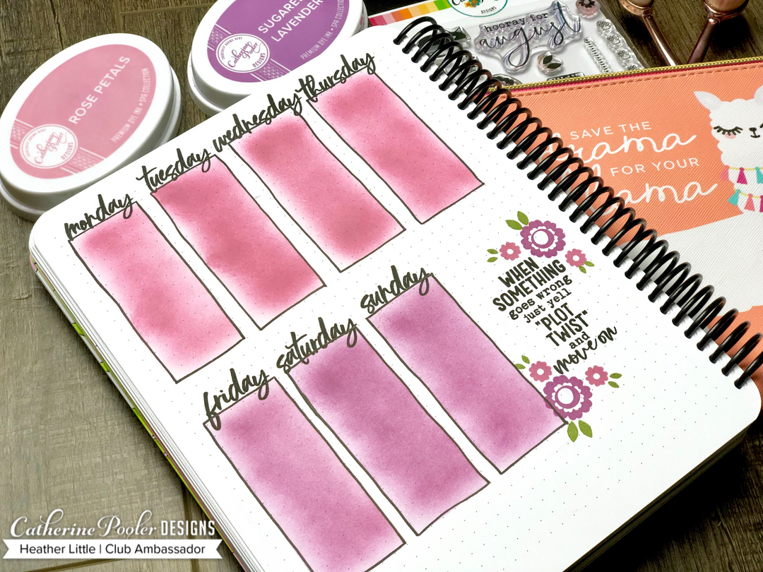 Canvo weekly spread using Hooray for August Stamp Set