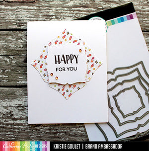 happy for you card with Picture Frame Dies
