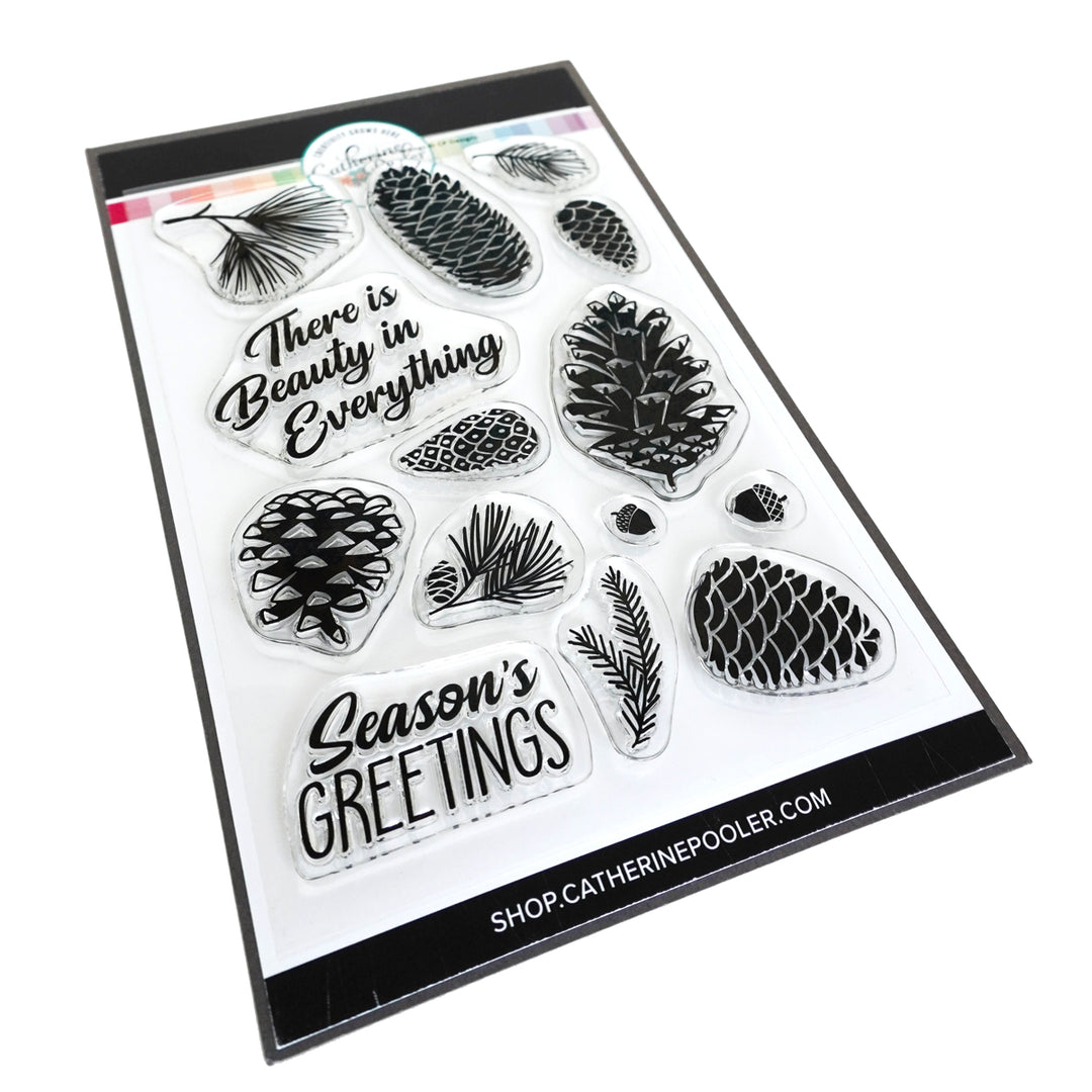 Pinecone Greetings Stamp Set