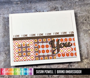 i love you card with patterned paper