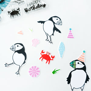 puffin party stamped samples