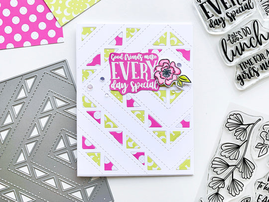 Quilted Cover Plate inlaid with Best Friend Patterned Paper