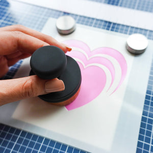Radiant Heart Stencil with ink blending tool