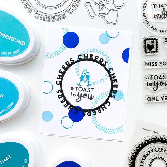 a toast to you card with round of cheers die